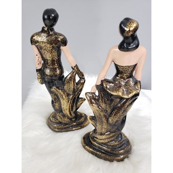 Mid Century CALIFORNIA ORIGINALS Gold Black MCM BALLET FIGURES 644B Rare Decor - Picture 7 of 10